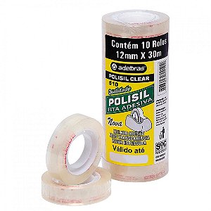 FITA ADESIVA PP 12MM X 30M POLISIL TRANSPARENTE  ADELBRAS