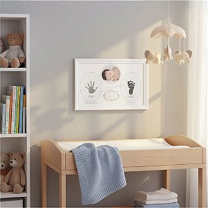 Porta retrato e impressão pezinho e mão maternidade