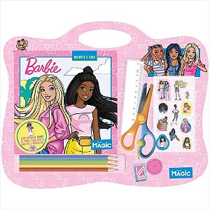 Livro para Colorir Barbie Recorte Cole em Papel Magic Kids