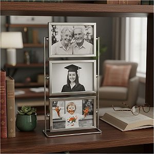 Porta Retrato Giratorio para 6 fotos 10x15 de Inox