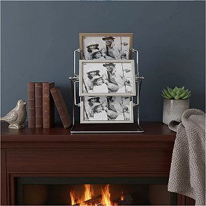 Porta retrato para 8 fotos 10x15 giratorio de Metal