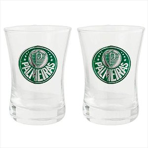 Jogo De Copos Shot Palmeiras 2 Peças 50ml em Vidro Oficial