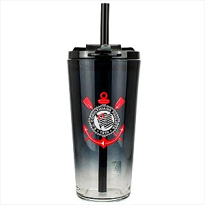 Copo Com Canudo Corinthians 750ml em Vidro Mileno Oficial