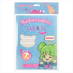 LIVRO DE ADESIVOS MINHAS UNHAS FASHION KAWAII