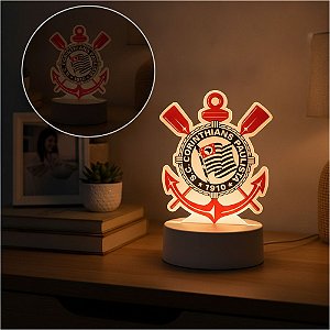 Luminária Escudo Time 18cm  Corinthians Oficial