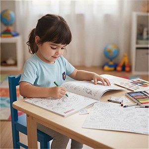LIVRO PARA COLORIR COM 100 ADESIVOS ESPAÇO
