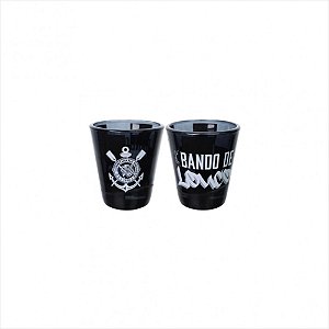 Copo Shot de Vidro Corinthians 55 ml com 2 Peças Bando de Loucos