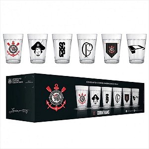 Copo Americano Corinthians 190 ML com 6 Un Original