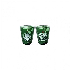 Copo Shot de Vidro Palmeiras 55 ml com 2 Peças Oficial
