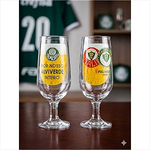 Taça Cerveja Floripa Palmeiras 300ML 2Un Oficial Licenciado