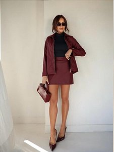 Short Saia Couro