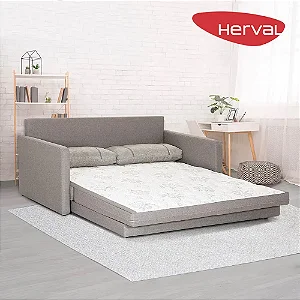 Sofá Cama Aurora Herval 3 Lugares Queen 1,76M