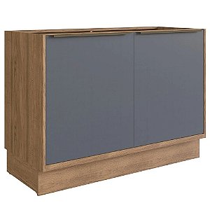 BALCÃO 120 CM COZINHA MODULAR ÈDEZ UNE - 100% MDF - 2 PORTAS, 1 PRATELEIRA - GRAFITE