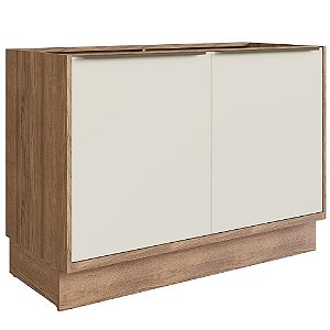 BALCÃO 120 CM COZINHA MODULAR ÈDEZ UNE - 100% MDF - 2 PORTAS, 1 PRATELEIRA - OFF WHITE