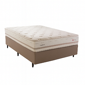 Conjunto: Box + Colchão Herval England - Molas maxspring casal 138x188x71