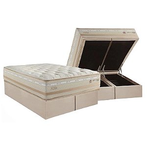 Conjunto: box com baú bipartido + colchão Koln molas maxspring - casal 138X188X79