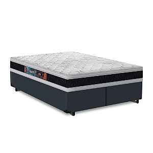 Conjunto: Box + Colchão Castor Black White - Espuma D45 - King Size 193X203X67