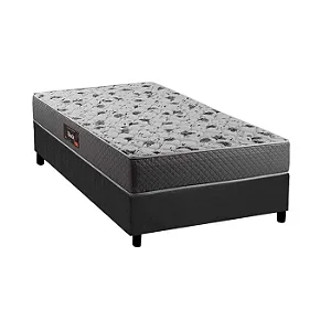 Conjunto: box + colchão Herval Black espuma ortopédica D60 solteiro 88X188X63