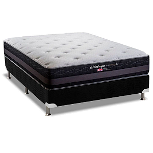 CONJUNTO: BOX + COLCHÃO HERVAL MÁLAGA - MOLAS MAXSPRING - CASAL 138X188X69
