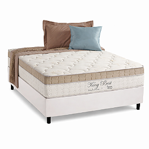 CONJUNTO: BOX + COLCHÃO ANJOS KING BEST - MOLAS ENSACADAS TAMANHO CASAL 138 X 188 X 71