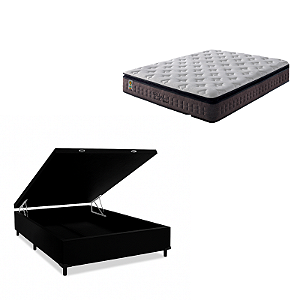 conjunto: box com baú + colchão Anjos Cripton - molas ensacadas casal 138X188X76