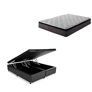 conjunto: box com baú + colchão Anjos Cripton - molas ensacadas king 193X203X76