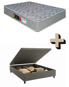 Conjunto: Cama baú + Colchão Castor - Sleep Max - D33 Casal 138X188X71