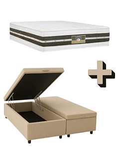 Box com Baú + Colchão Castor Silver Star Molas Tecnopedic Double face- KING 193 X 203 X 80