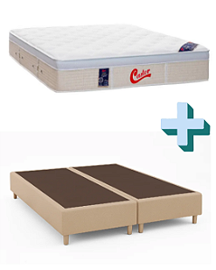 CONJUNTO: BOX + COLCHÃO CASTOR GOLD STAR VITAGEL - MOLAS ENSACADAS - TAMANHO QUEEN 158 X 198 X 69