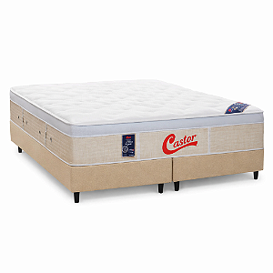 Conjunto: box + Colchão Castor Gold Star vitagel - molas ensacadas - Tamanho King 193X203X32