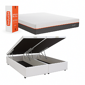 Conjunto: Baú + Colchão Inducol Enjoy  - Na caixa  - King 193x203x71