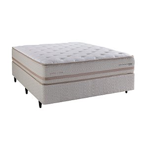 CONJUNTO: BOX + COLCHÃO HERVAL PREMIUM FOAM CASAL 138X188X70 - MOLAS ENSACADAS