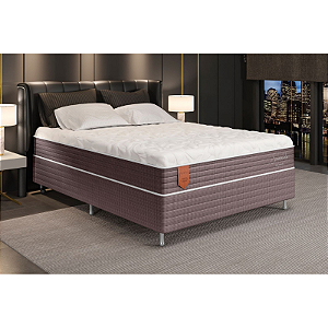 Conjunto: Box + Colchão Esmeralda - molas ensacadas - Queen 158X198X70