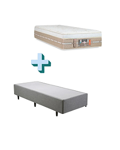 Conjunto Box Somier + Colchão Castor Solteiro Silver Star Air One Face Pocket 88x188x69cm
