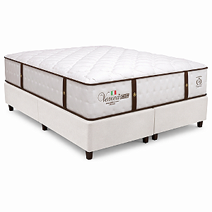 CONJUNTO BOX SOMIER + COLCHAO GAZIN VENEZA MOLAS ENSACADAS KING 193X203X67