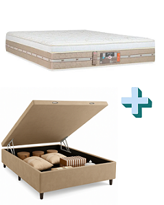 Conjunto Bau + Colchão Castor Casal Silver Star Air Double Face Pocket 138x188x80