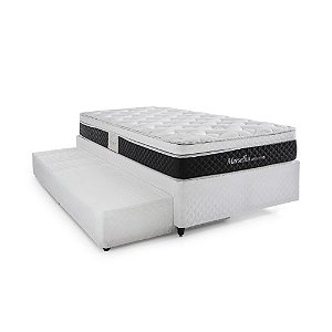 Conjunto: Box Herval com auxiliar de molas + Colchão Marselha - Solteirão 96X203X63