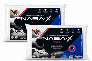 Kit 2 Travesseiros Viscoelásticos NASA-X Alto Duoflex