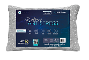 Travesseiro Fibrasca Grafeno Antistress Suporte Médio