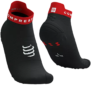 Meia Compressport Run V4.0 cano curto - Pt/Vm