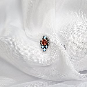 Ornamental Laranja e Azul M - Titânio