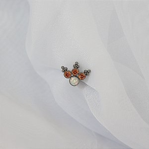 Ornamental Laranja e Opala Branca - Titânio