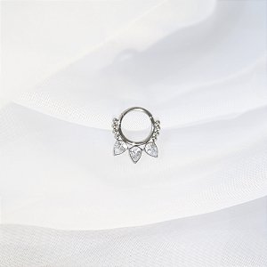Argola Phil Branca Ornamental  - Titânio