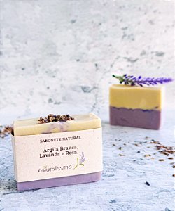 Sabonete Argila Branca, Lavanda e Rosas – Naturalíssimo