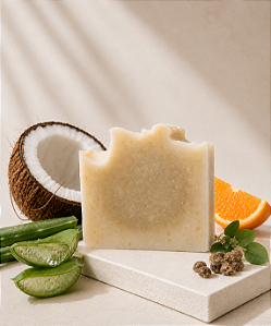 Óleo de Coco, Polpa de Aloe Vera, Copaíba e Laranja