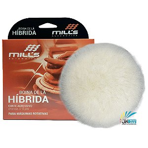 BOINA DE LÃ HÍBRIDA BRANCA CORTE AGRESSIVO 5" P/ ROTATIVAS - MILLS