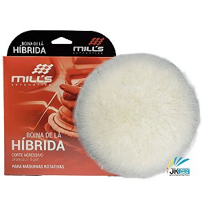 BOINA DE LÃ HÍBRIDA BRANCA CORTE AGRESSIVO 6" P/ ROTATIVAS - MILLS