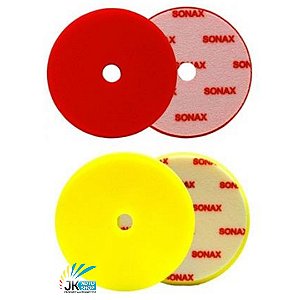 Boinas de Espuma Velcro R/Orbital Vermelha E Amarela 6" Sonax
