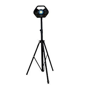 Holofote Led Recarregável Pro 15w + Tripé Ajustável Vonixx Carcaça Preto E Azul Luz 5 Cores