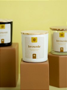Vela Brownie - Frasco Branco
